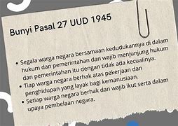 Isi Dari Pasal 27 Ayat 2 Uud 1945 Adalah